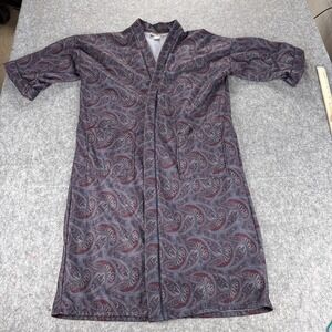 Robert Stock Robe Mens One Size Paisley Red Blue Housecoat Made USA Loungewear